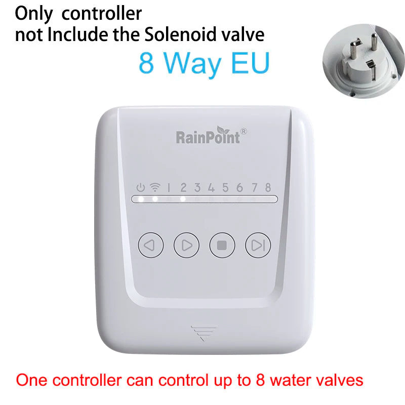 RAINPOINT 8 Zone WIFI Connect Minuterie d'arrosage Contrôleur d'irrigation de jardin Vanne d'eau Minuterie d'irrigation Système d'arrosage intelligent