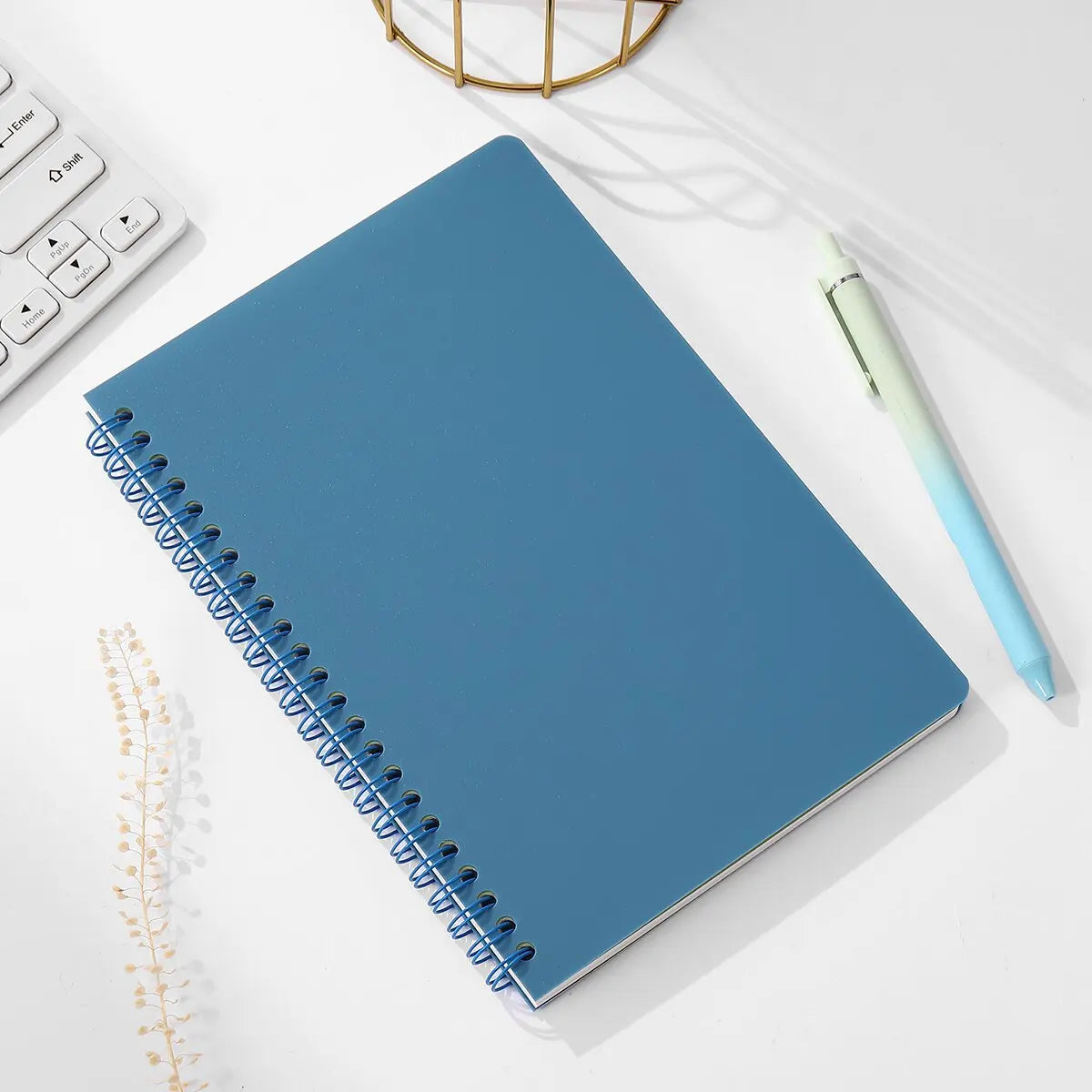 Carnet à spirales A5, 160 pages, papier épais, protection des yeux, ligné, pour l'école, le bureau