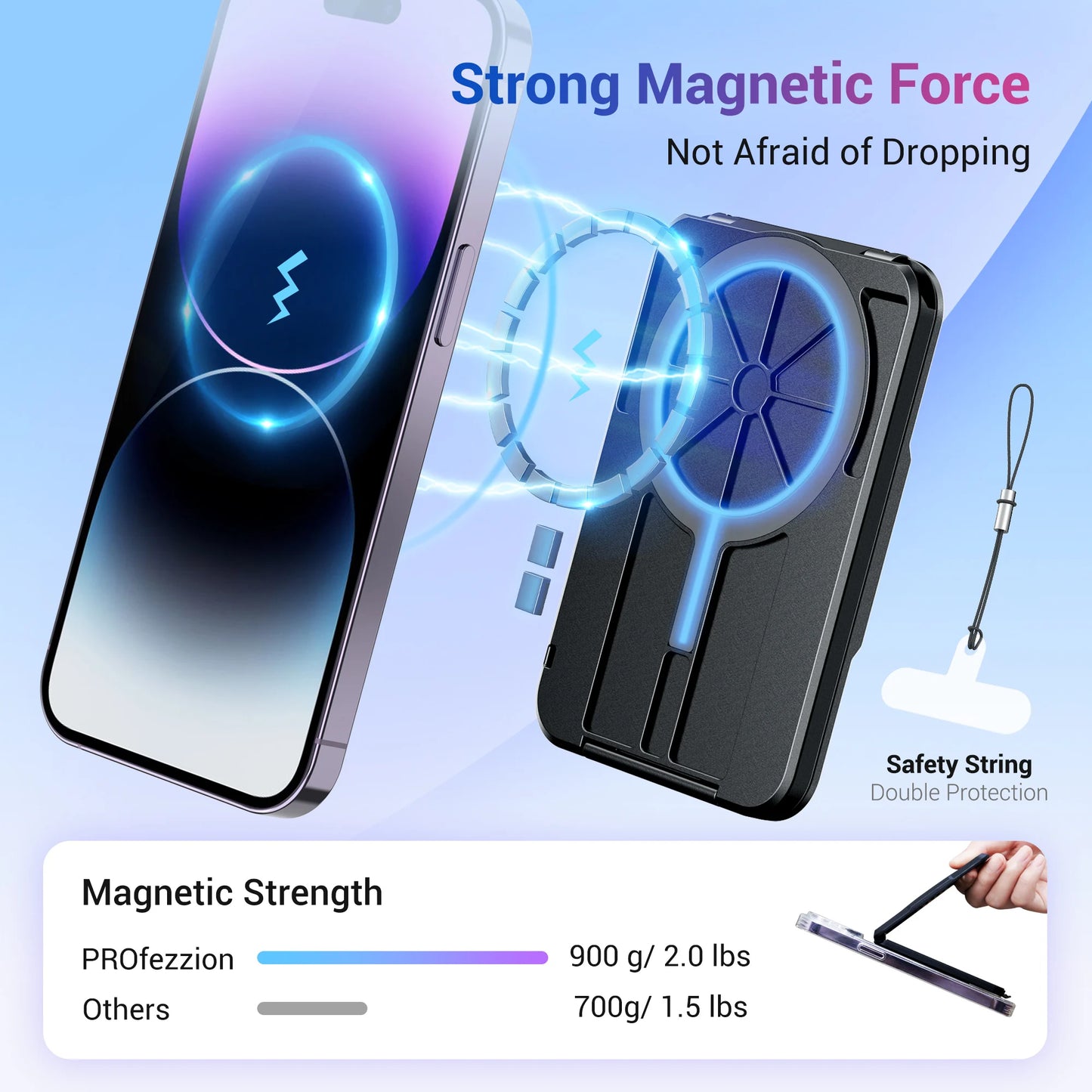 Magnetic Wallet & Card Holder with RFID Blocking Function for iPhone 16 15 14 Pro/ Pro Max/ 13 Pro Max/ 13 12 Pro MagSafe Wallet