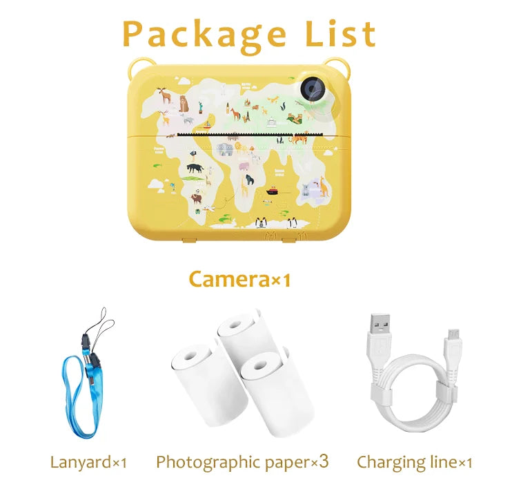 Kids Camera Instant Print Christmas Birthday Gifts for 3-12 Year Old Boys Girls Toys for Kids Age 3-10 with 3 Rolls Print Paper