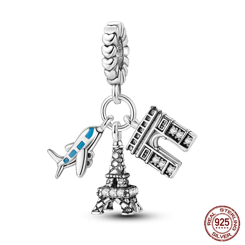 New 925 Sterling Silver Luminous Elf Blue Purple Butterfly Moon Life Tree Charms Beads Fit Pandach Original Bracelet DIY Jewelry
