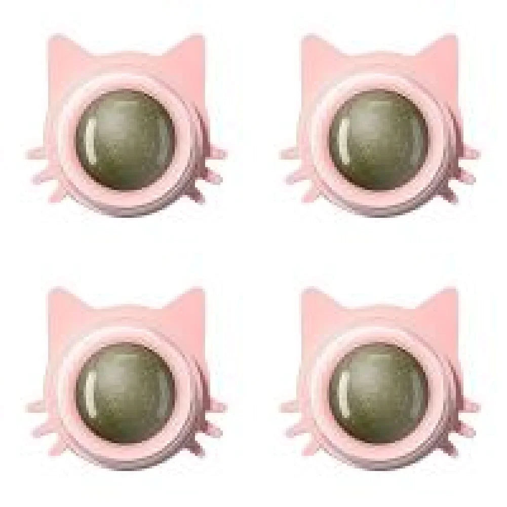 Lot de 1 à 5 balles murales rotatives à l'herbe à chat pour chaton, jouets à mâcher à lécher, nettoyage des dents, jouet à mordre pour chat d'intérieur, fournitures pour animaux de compagnie
