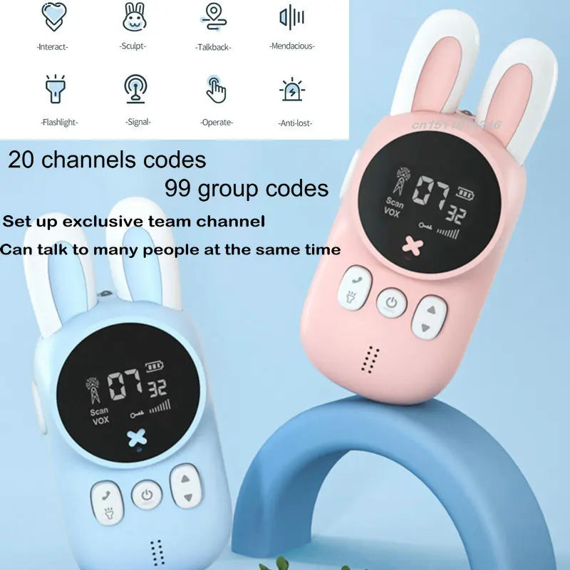 Children's walkie talkie portable handheld children's mini toy 3-KM range wireless lanyard walkie talkie holiday gift