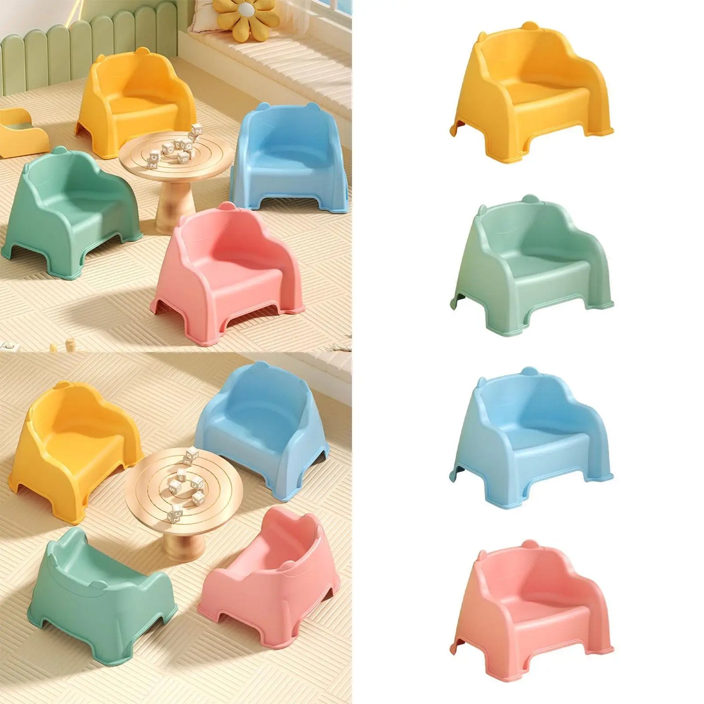 Small Stool with Backrest Shoe Changing Stool Children's Stool for Bathroom Bedside Table