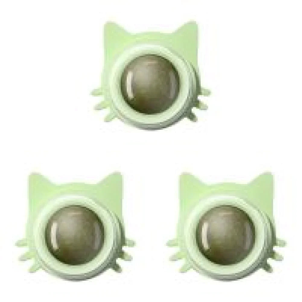 Lot de 1 à 5 balles murales rotatives à l'herbe à chat pour chaton, jouets à mâcher à lécher, nettoyage des dents, jouet à mordre pour chat d'intérieur, fournitures pour animaux de compagnie