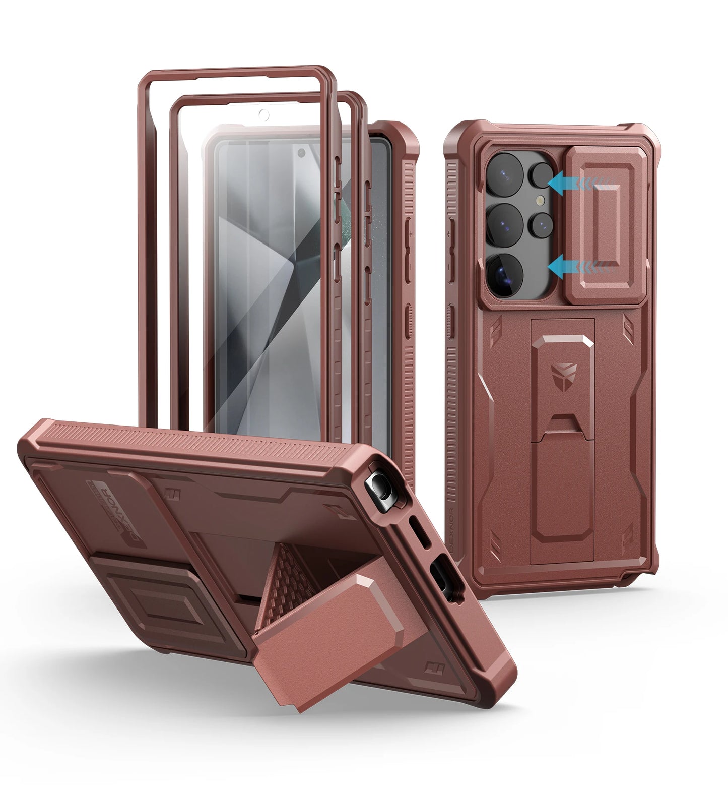 Dexnor For Samsung Galaxy S25 Ultra 2025 Case Full Body Rugged Case with Camera Cover & Built-in Screen Protector Kickstand Case