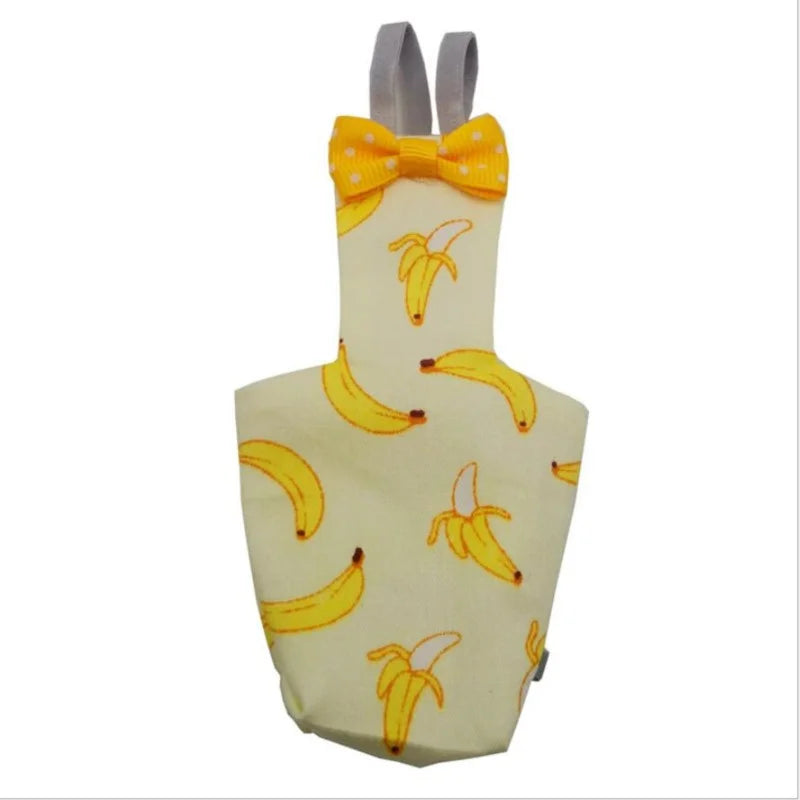 Parrot Diaper with Bowtie Cute Colorful Fruit Floral Cockatiel Pigeons Small Medium Large Pet Birds Flight Suit Clothes Washable