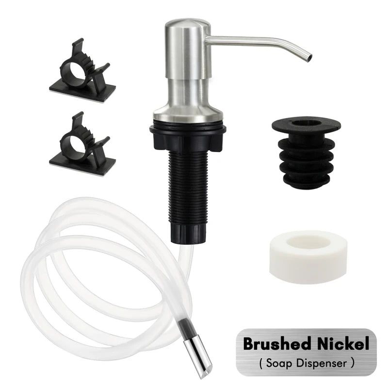 Stainless Steel Soap Dispenser Extension Tube Kit Kitchen Sink Liquid Soap Dispenser Bathroom Lotion Detergent Hand Press Pumps