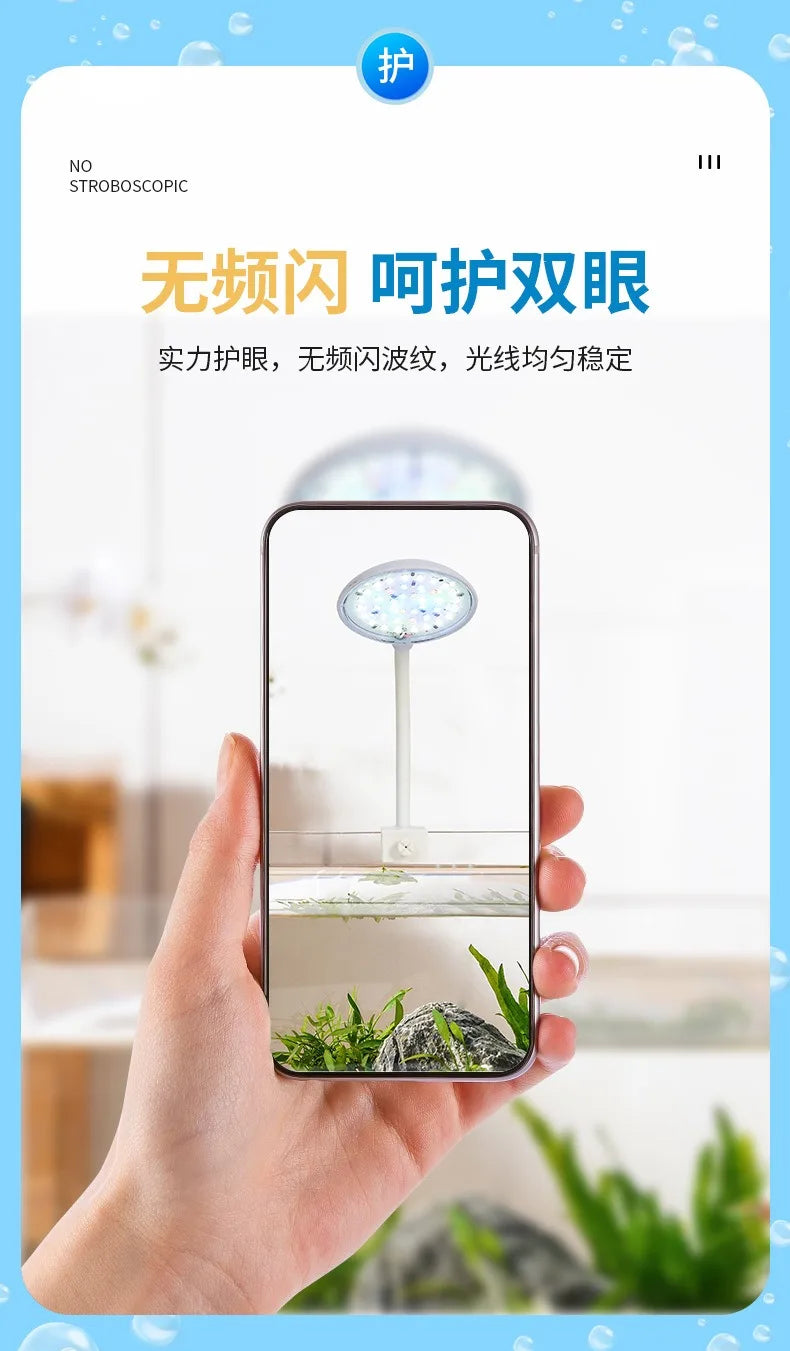 Lampe d'aquarium USB 5 W 7 W LED étanche pour aquarium, lampe sous-marine pour poissons, décoration d'aquarium, lampe pour plantes, mini lampe pour aquarium
