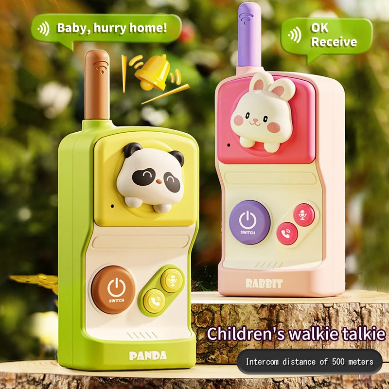 Talkie-walkie électronique pour enfants, 500 m, 2 pièces, radio, téléphone, communication, mini jouet rechargeable pour enfants de 3 ans