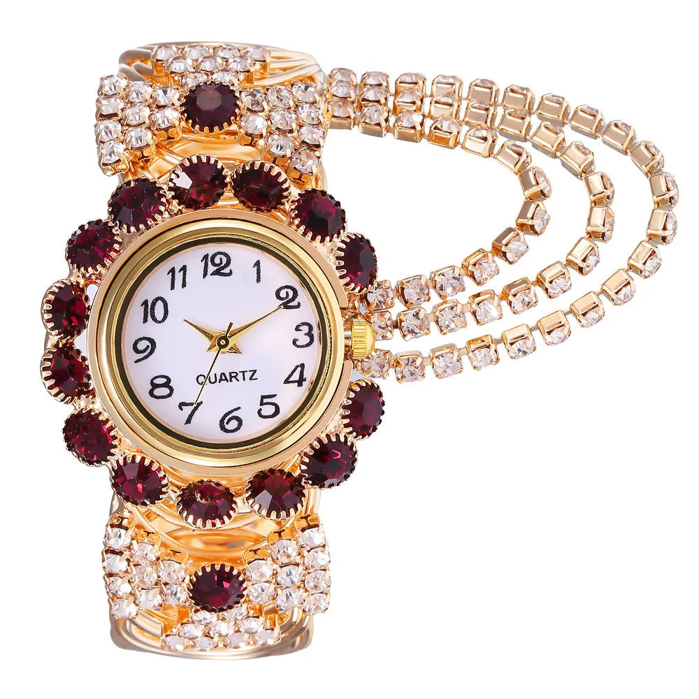 YIKAZE Diamond Rhinestone Luxury Women Quartz Wristwatch Fashion Ladies Alloy Steel Strap Casual Watches Clock Waterproof
