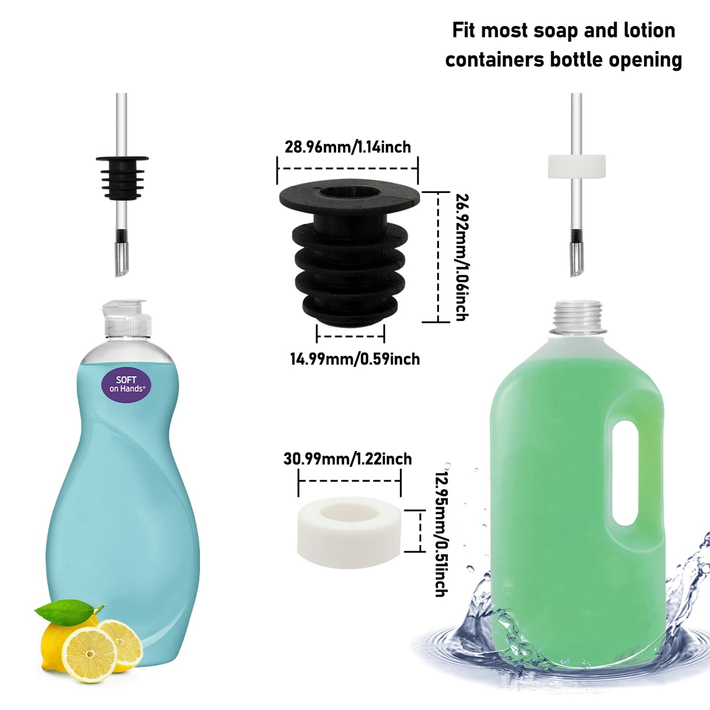 Stainless Steel Soap Dispenser Extension Tube Kit Kitchen Sink Liquid Soap Dispenser Bathroom Lotion Detergent Hand Press Pumps