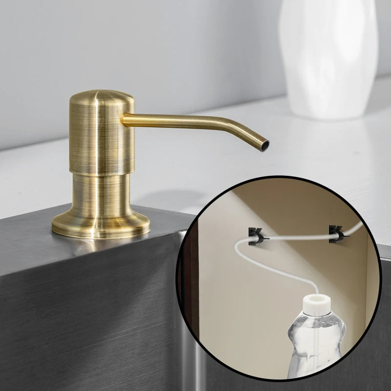 Stainless Steel Soap Dispenser Extension Tube Kit Kitchen Sink Liquid Soap Dispenser Bathroom Lotion Detergent Hand Press Pumps