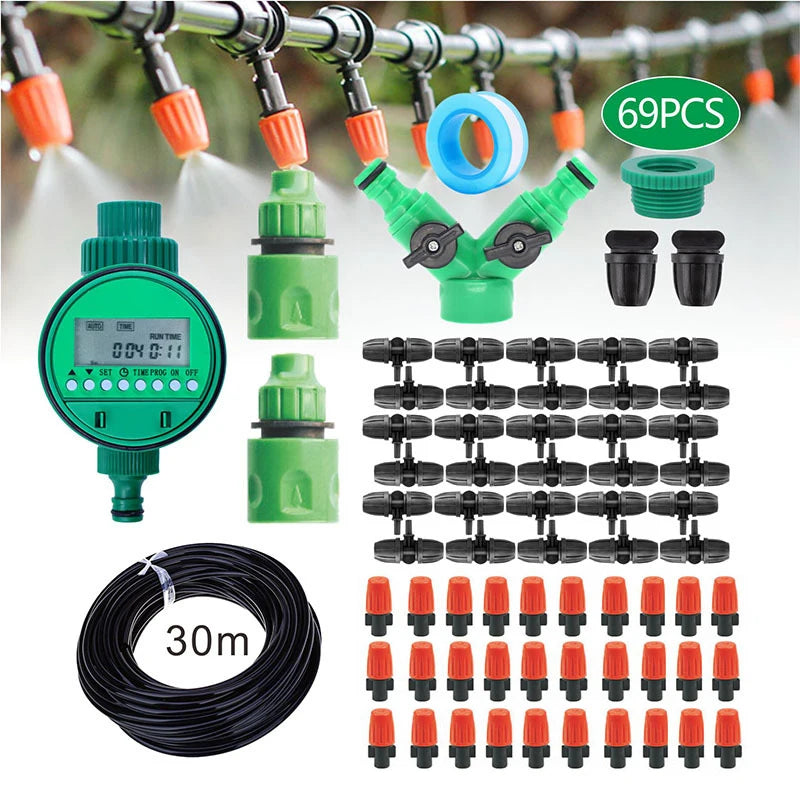 Minuterie d'arrosage avec écran LCD, système d'arrosage automatique de jardin, système d'irrigation goutte à goutte