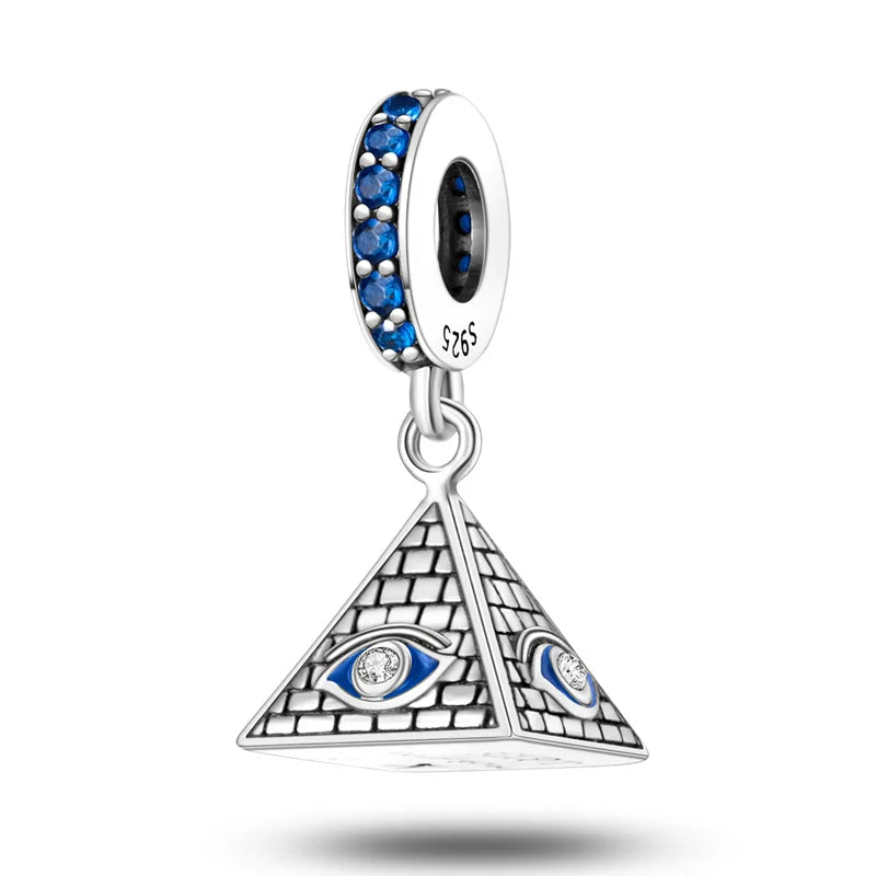 925 Sterling Silver Spots Series Charm Eiffel Tower Egypt Charms Pendant Fit MULA Original Sliver Bracelets DIY Jewelry Gifts