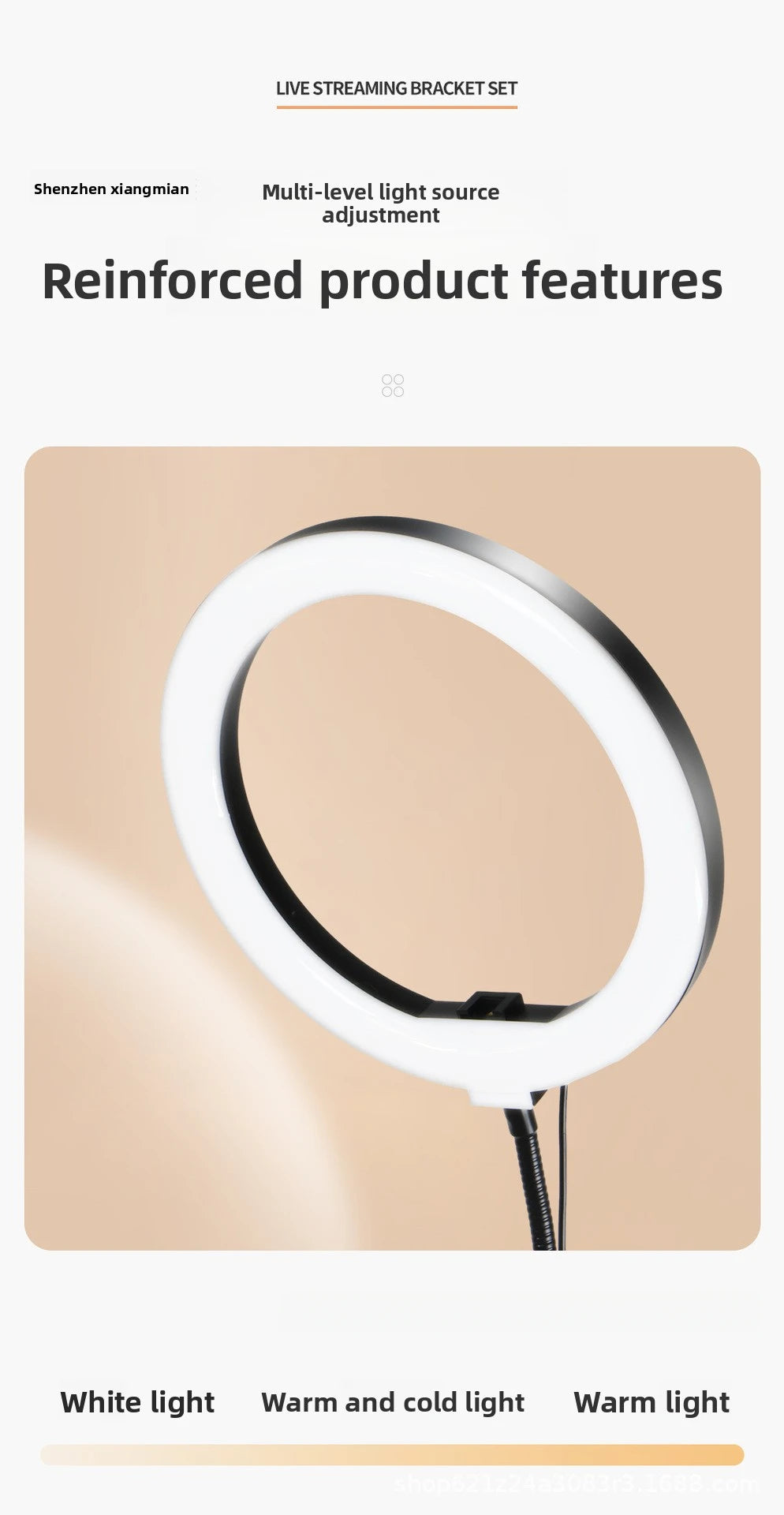 Support de diffusion en direct pour téléphone, trépied de bureau multifonctionnel pour prise de vue aérienne avec éclairage d'appoint pour selfies et prises de vue vidéo