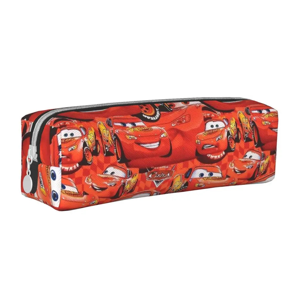 Trousses à crayons courtes personnalisées à gros visage, voitures neuves, Lightning McQueen, trousses à crayons, stylos, sacs pour enfants, fournitures scolaires, papeterie à fermeture éclair