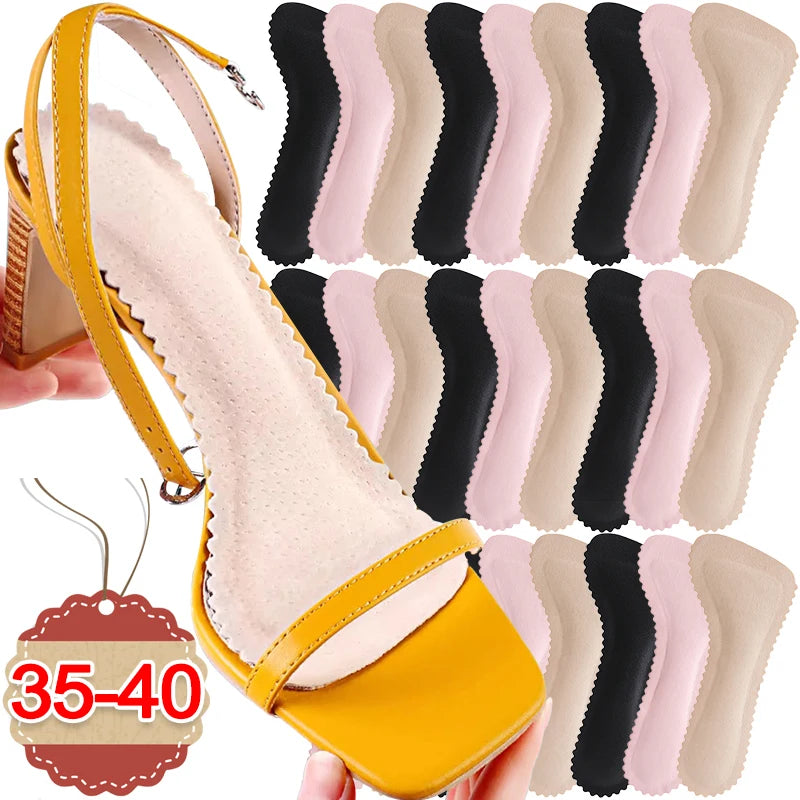 Sandales Semelles auto-adhésives Talons hauts Coussinets antidérapants pour chaussures Semelles intérieures en cuir absorbant la transpiration Coussin absorbant les chocs