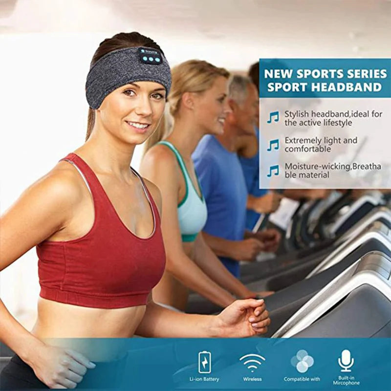 Masque de musique sans fil Bluetooth, bandeau de sport, casque anti-bruit, pour conversation, course, yoga, musique, casque de sommeil sans fil