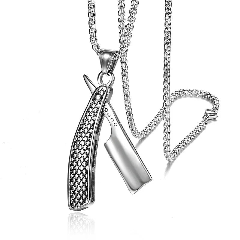 Alloy Razor Personality Men Necklace Barber Shaver Shape Pendant Temperament Jewelry Fashion Accessories