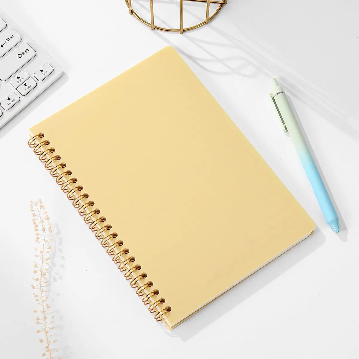 Carnet à spirales A5, 160 pages, papier épais, protection des yeux, ligné, pour l'école, le bureau