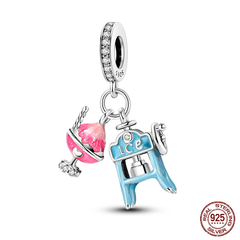 New 925 Sterling Silver Luminous Elf Blue Purple Butterfly Moon Life Tree Charms Beads Fit Pandach Original Bracelet DIY Jewelry
