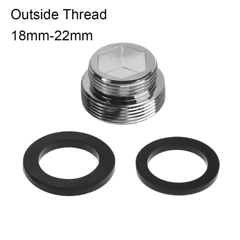 Kitchen Faucet Adapter Set 18/20/22/24mm To 22mm With Washer Metal Male Female Saving Tap Aerator Connector Bathroom Accessories