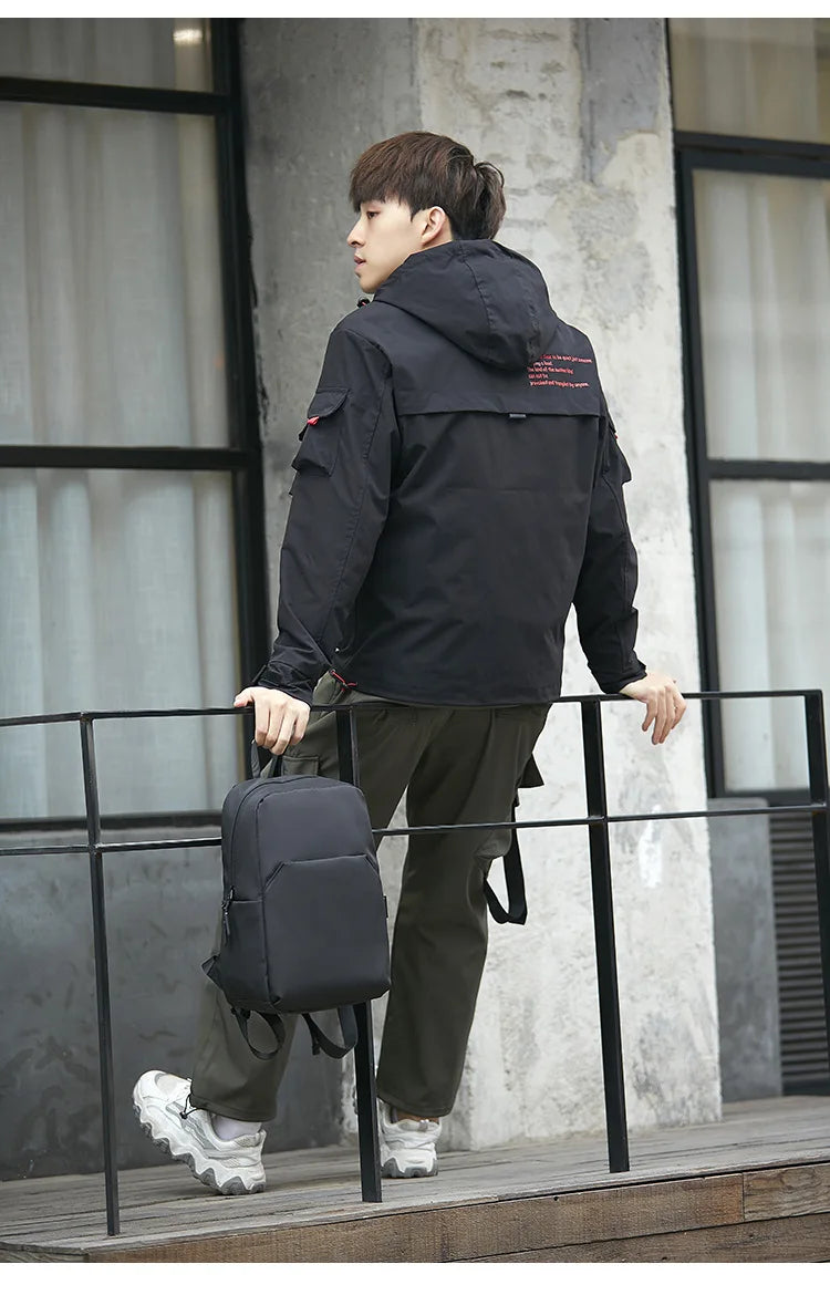 Mini sac à dos en toile pour homme, tendance, noir, cartable, petit sac japonais, sac de voyage, étanche