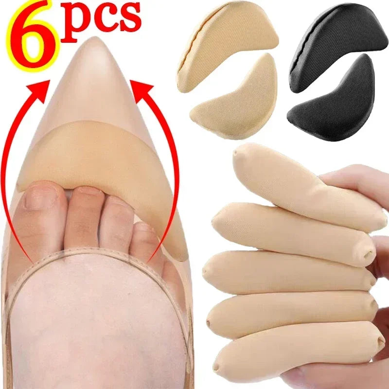 Coussinets d'insertion en éponge pour l'avant-pied, ajustement pour femmes, réduction de la taille des chaussures, soulagement de la douleur, semelles de remplissage pour talons hauts, coussin pour l'avant-pied et les orteils