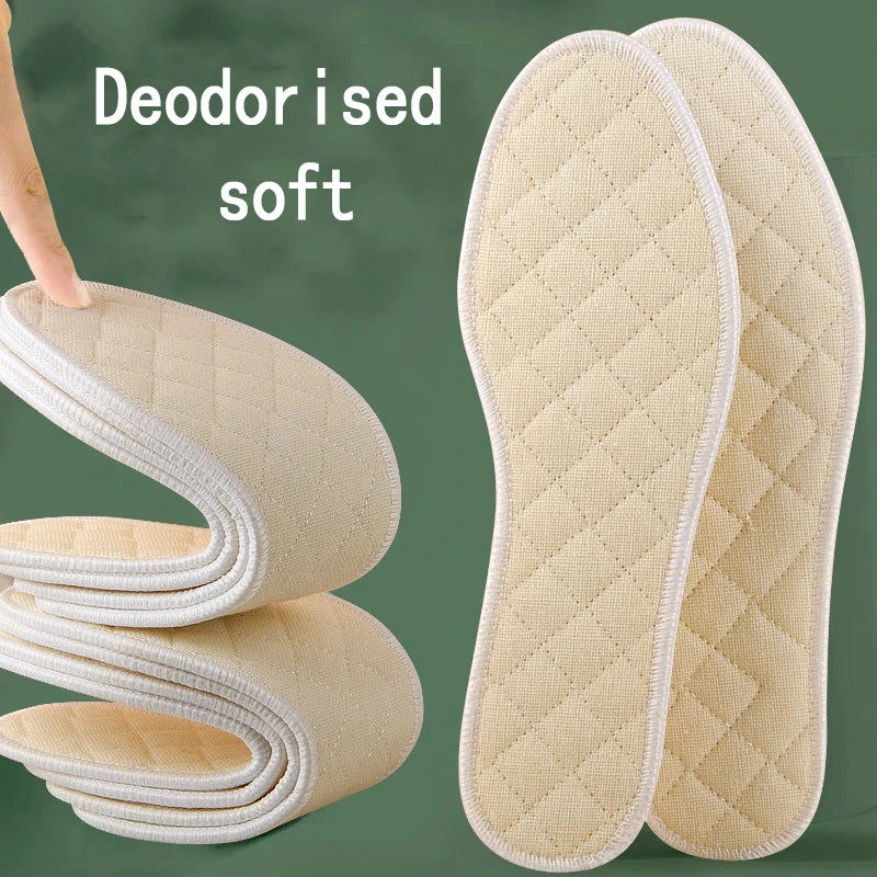 Semelles intérieures déodorantes en armoise pour hommes et femmes, coussinets de sport doux et respirants, absorbant la transpiration, coussinets de chaussures de course