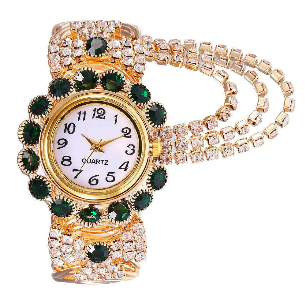 YIKAZE Diamond Rhinestone Luxury Women Quartz Wristwatch Fashion Ladies Alloy Steel Strap Casual Watches Clock Waterproof