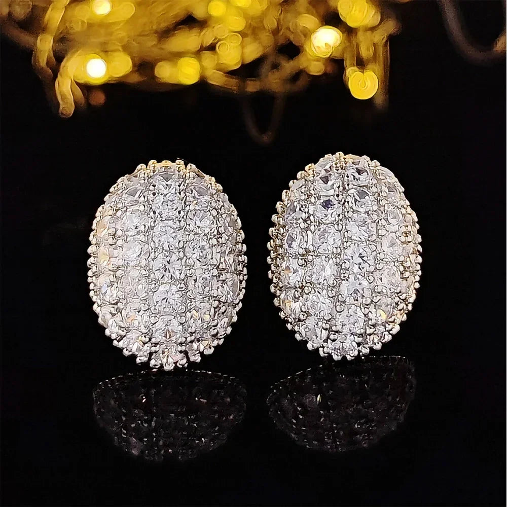 Classic Design Romantic Jewelry 2024 Fashion AAA Cubic Zirconia Stone Stud Earrings For Women Elegant Wedding Jewelry Gift E5893