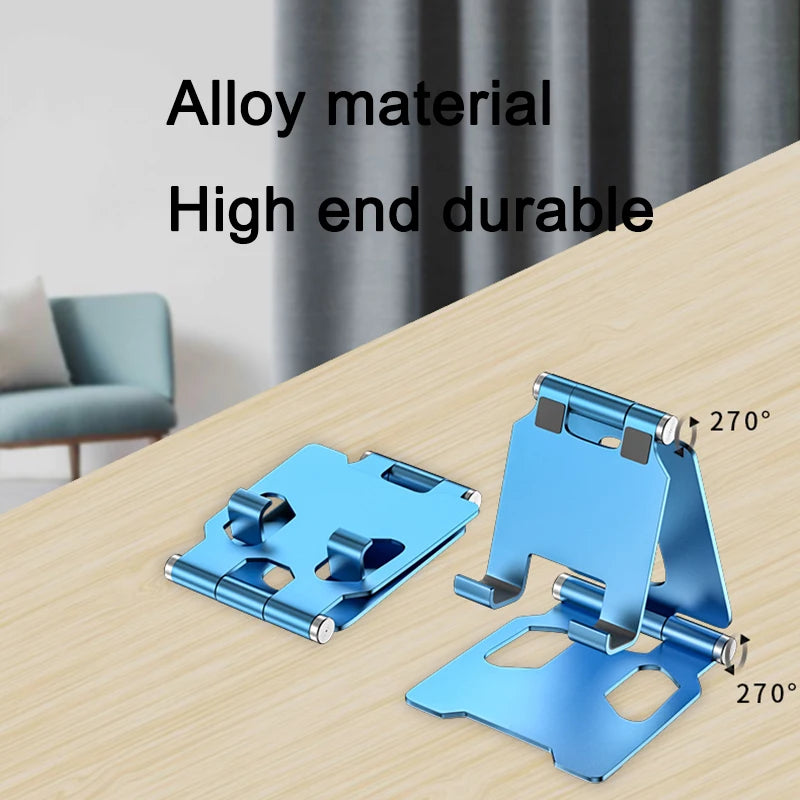 Metal Aluminum Alloy Mobile Phone Desktop Holder Stand for iPhone 13 14 Pro Stand Lazy Live Portable Folding Mobile Phone Stand
