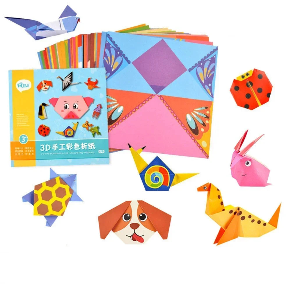 108 Pages Montessori Toys Cartoon Animal Origami Paper Kid DIY Craft Toy Handcraft Parper Art Educational Toy for Children Gift