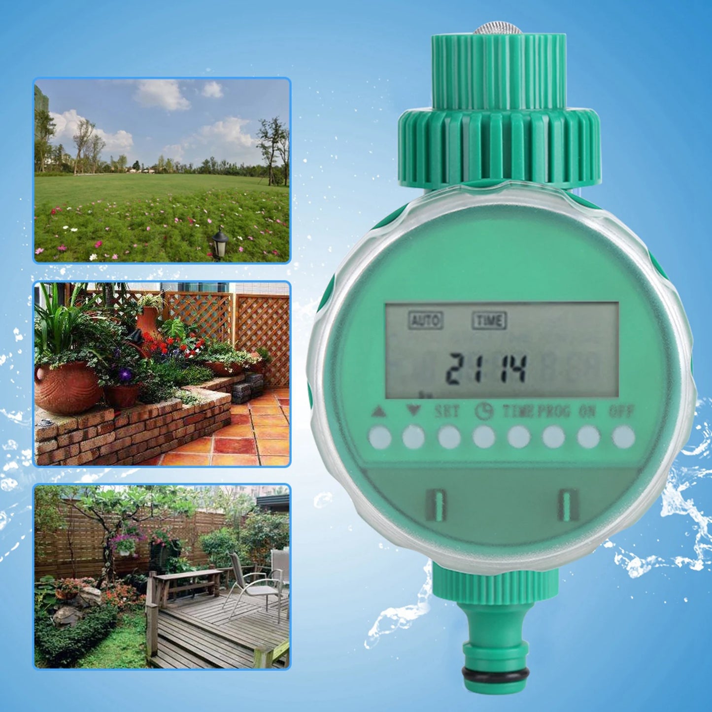 Minuterie d'arrosage avec écran LCD, système d'arrosage automatique de jardin, système d'irrigation goutte à goutte