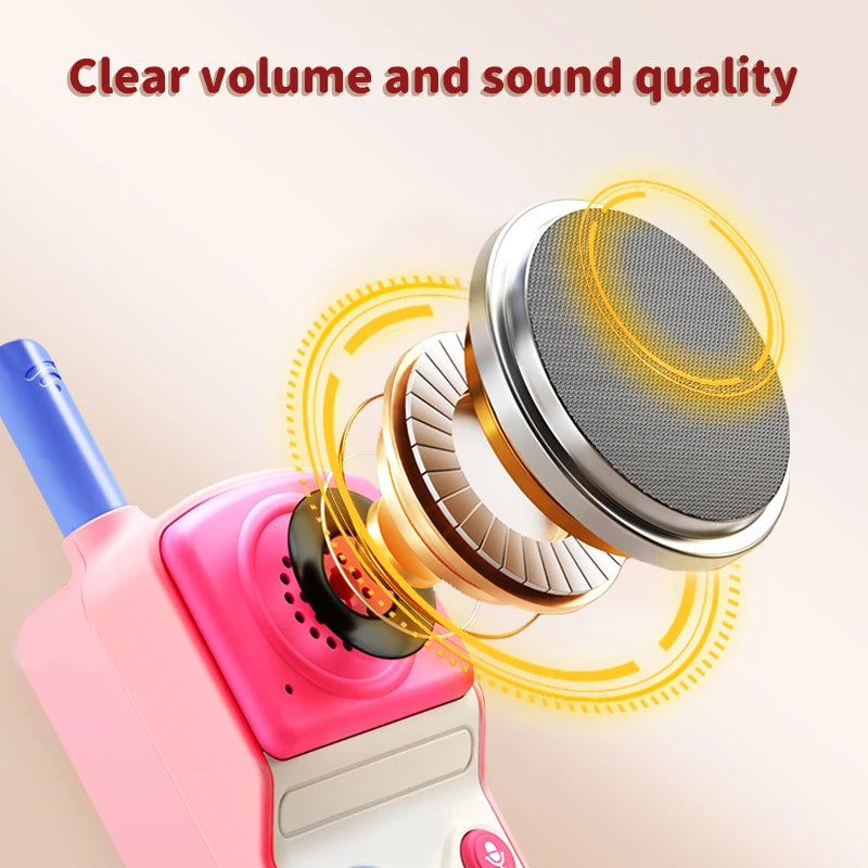 Talkie-walkie électronique pour enfants, 500 m, 2 pièces, radio, téléphone, communication, mini jouet rechargeable pour enfants de 3 ans