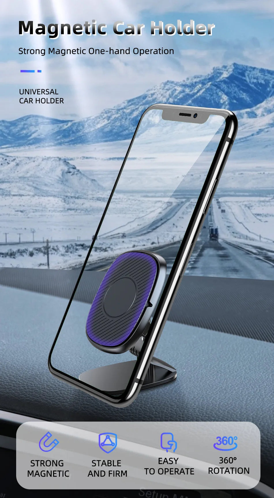 Magnetic Car Phone Holder Magnet Smartphone Support GPS Foldable Phone Stand Bracket Car Charger Holder For iPhone 15 14 Xiaomi