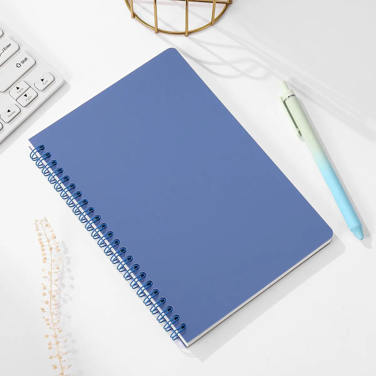 Carnet à spirales A5, 160 pages, papier épais, protection des yeux, ligné, pour l'école, le bureau