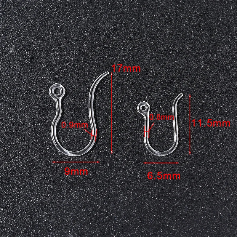 Louleur Crochets d'oreilles en résine transparente pour la fabrication de bijoux, boucles d'oreilles, base de crochet, accessoires de bricolage, vente en gros