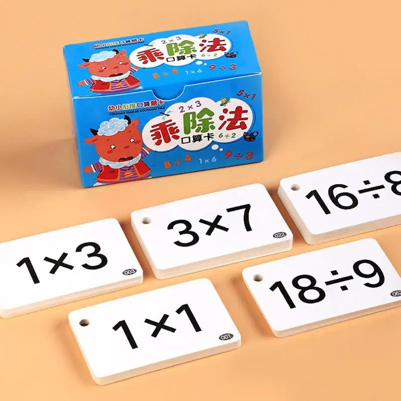 Kids Math Learning Cards Mathematics Card Tool Multiplication Division Arithmetic Education Toys For Children Birthday Gift