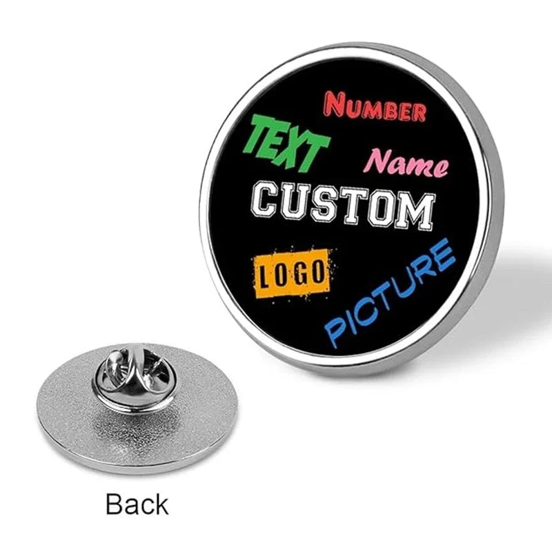 1 PC Personalized Photo Enamel Pins Custom Pictures Brooches Wedding Birthday Pet Creative Alloy Pin Clothes Lapel Button Badges