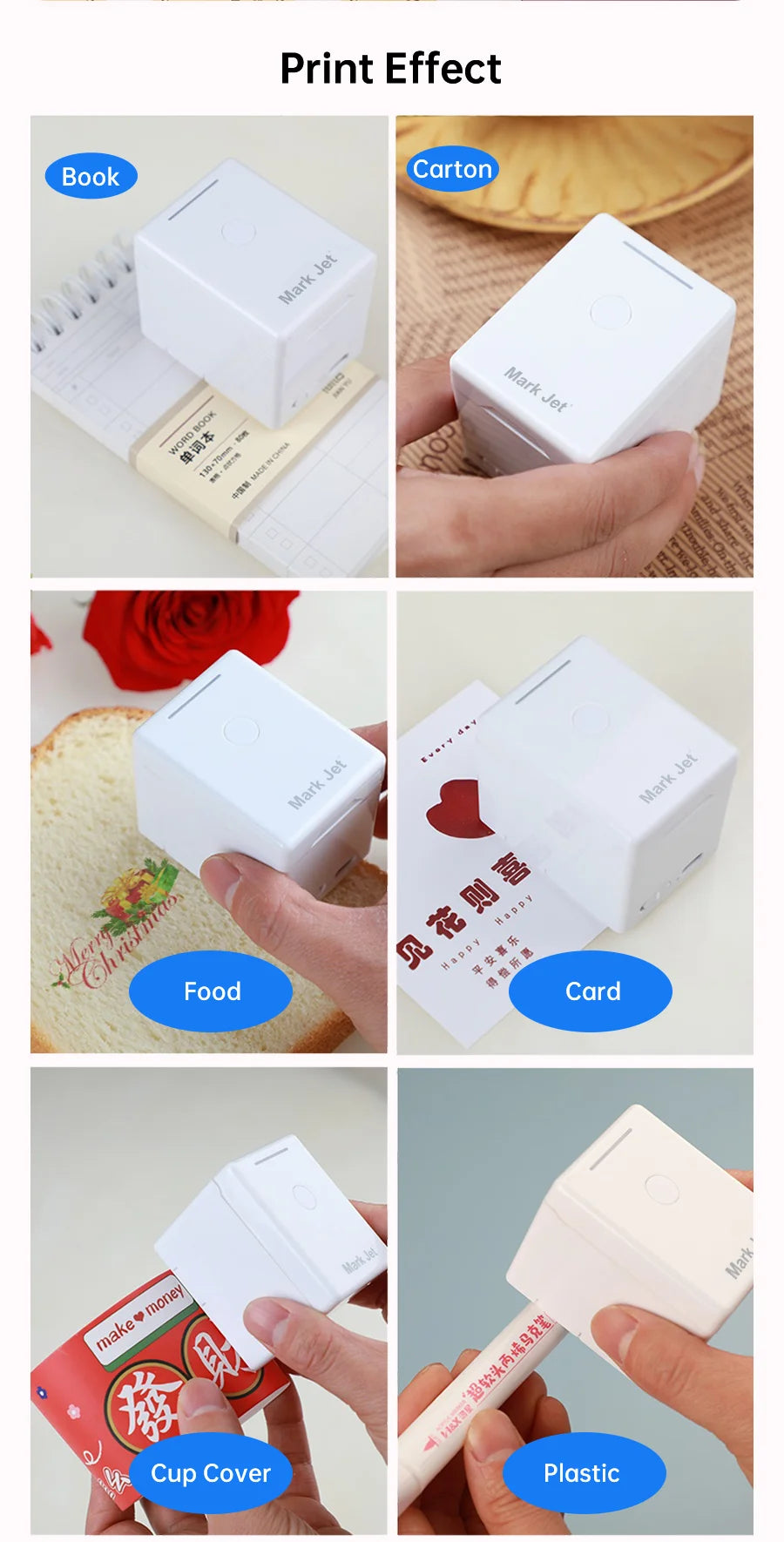Mark Jet Mini Portable Color Printer Customized Text Smartphone Wireless Printing Handheld Inkjet Printer Tattoo Printer