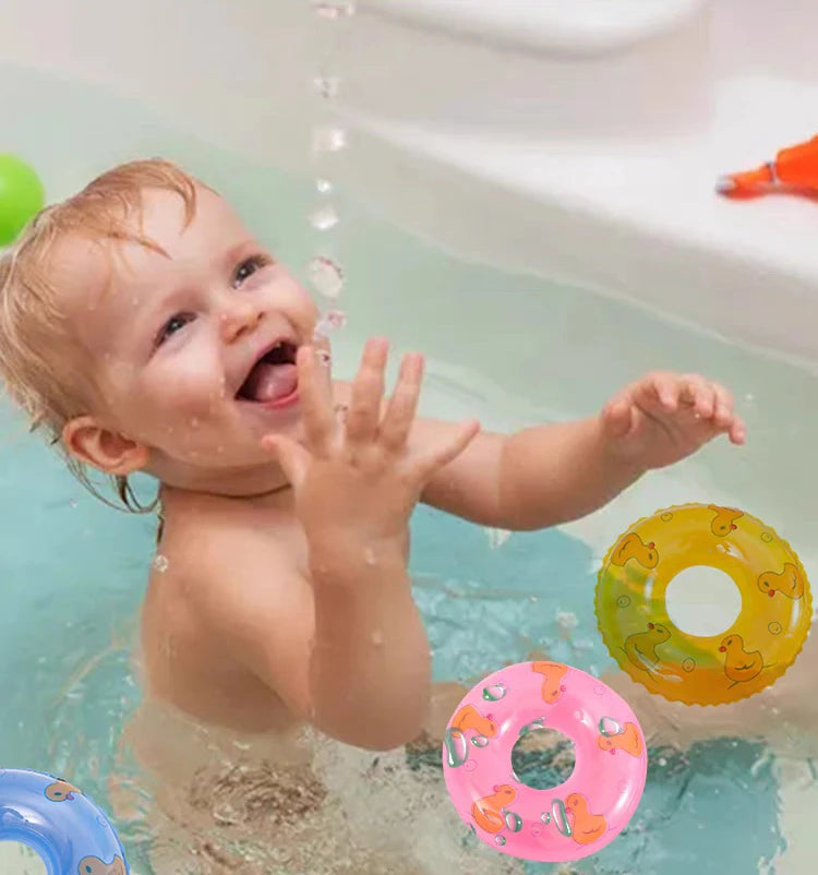 Mini bouée de bain pour enfants, jouet de piscine, anneau flottant, jouet amusant pour bébé, poupée flottante en caoutchouc, jeux gonflables