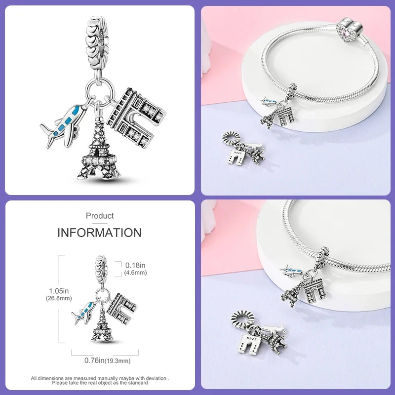 New 925 Sterling Silver Luminous Elf Blue Purple Butterfly Moon Life Tree Charms Beads Fit Pandach Original Bracelet DIY Jewelry