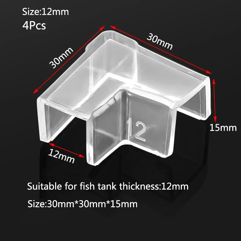 Lot de 4 protections d'angle anti-collision en plastique pour aquarium, 5/6/8/10/12/15 mm, sans adhésif, accessoires