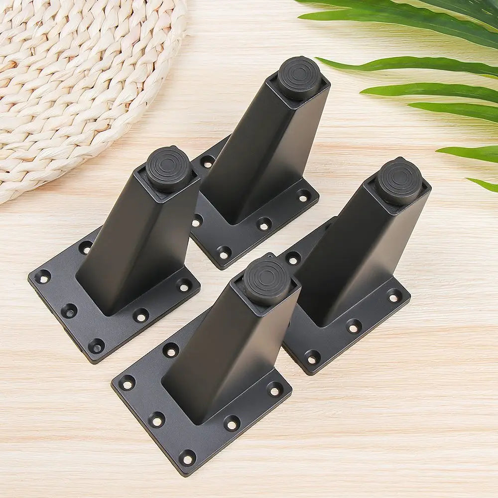 Lot de 4 pieds de meuble antidérapants, noirs et blancs, pour canapé, armoire, table