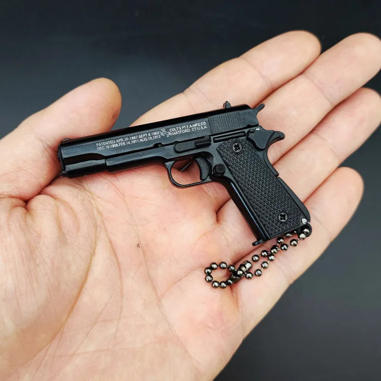 Detachable 1:3 Mini Alloy Colt 1911 Pistol Model PUBG Jedi Toy Gun Keychain Fidget Toy for Boy Collection Adults Chrismas Gift