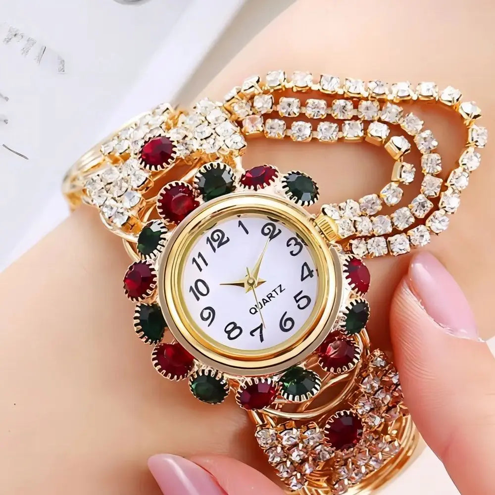 YIKAZE Diamond Rhinestone Luxury Women Quartz Wristwatch Fashion Ladies Alloy Steel Strap Casual Watches Clock Waterproof