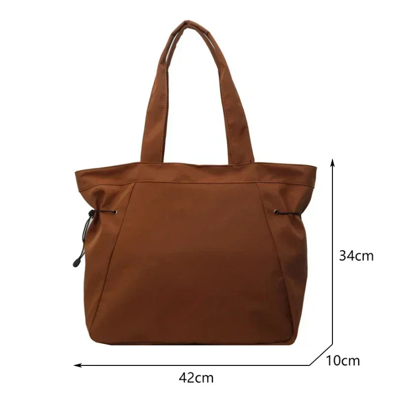 Sac fourre-tout décontracté de grande capacité, sac de voyage simple pour femme, grand sac à bandoulière, sacs à main esthétiques, sac fourre-tout à cordon