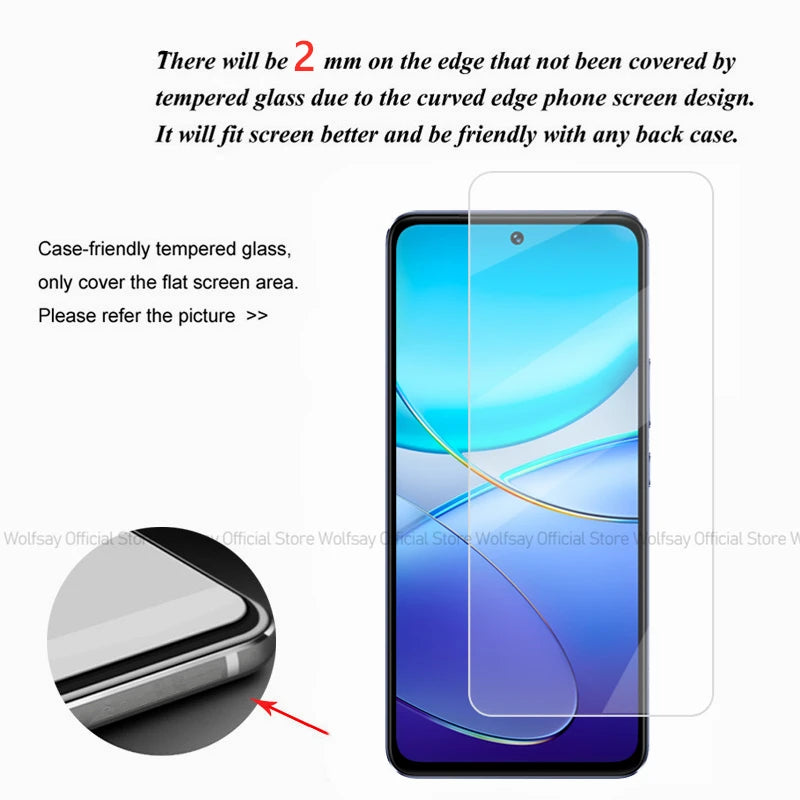 2/4PCS Screen Protector For Vivo V40 SE Tempered Glass Vivo V40 SE Full Glue Screen Phone Glass Protective Film For Vivo V40 SE